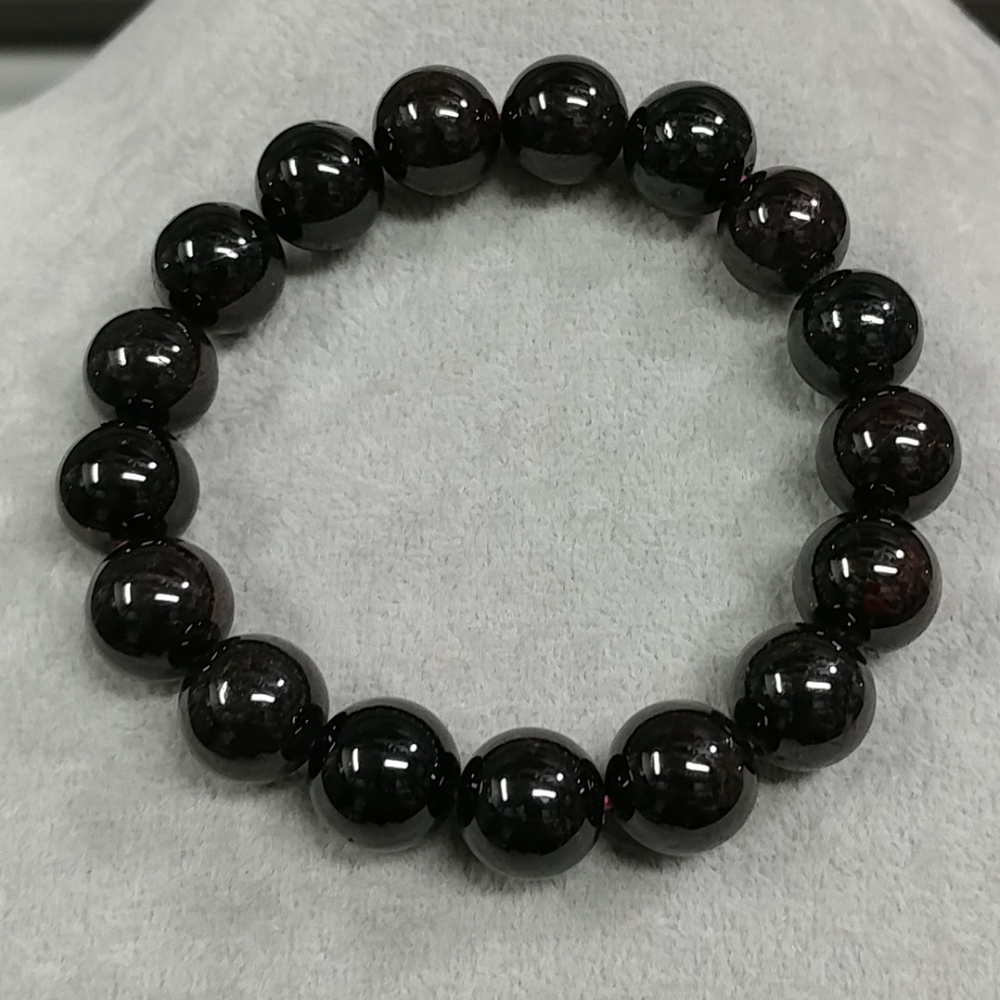 Garnet Bead Stretch Bracelet Natural Garnet Gemstone Crystal 11-12mm Bead Unisex